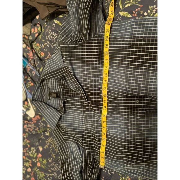 Crazy Horse Mens White & Black Grid Print Long-Sleeve Button-Down Shirt Large - Picture 11 of 16